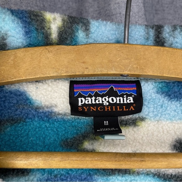 Vintage Med Synchilla Trout Tales Elwha Blue Snap-T Fleece - Picture 5 of 16